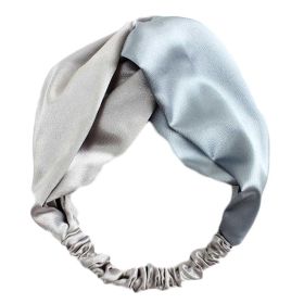 Gray Blue Color Matching Headband Knotted Wide Hairband Hair Ribbon Hair Accessories Hair Wrap