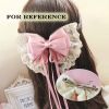 Rose Red Cute Lace Bowknot French Barrettes Handmade Chiffon Hair Clip with Ribbon