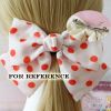 Black Dots Large Bowknot French Barrettes Handmade Chiffon Hair Clip