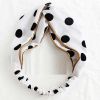 Black Retro Polka Dot Headband Criss Cross Wide Hairband Hair Ribbon Hair Accessories Hair Wrap