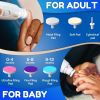 White Baby Nail Trimmer Electric Rechargeable Baby Nail Clippers File with Light for Newborn Infant Toddler Kids   Baby Manicure Fingernail Care Set w