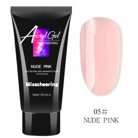 Painless Extension Glue Nail Art Without Paper Tray Fast Extension Crystal Model Painless Crystal Glue (Option: Nude pink)