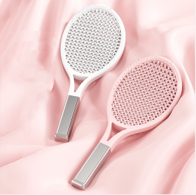 Hair Comb Tennis Racket Fluffy Combs High Skull Top Hair Artifact Airbag Cushion Massage Comb Barber Tools Hair Detangler Hairbrush For Thick Hair Sel (Color: Pink)