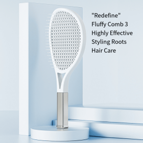 Hair Comb Tennis Racket Fluffy Combs High Skull Top Hair Artifact Airbag Cushion Massage Comb Barber Tools Hair Detangler Hairbrush For Thick Hair Sel (Color: Whtie)