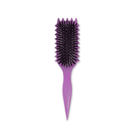 Curl Defining Brush,Boar Bristle Hair Brush Styling Brush for detangling,combing and shaping men and women,curls to reduce pulling and curl separation (Color: Purple)