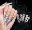 Handmade Press On Nails Luxury,False Nails with 3D Jellery,Handmade Painted Nail Art (Small,Medium,Large)